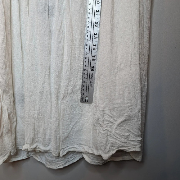 Vintage White Flowy Vacation Hippie Sleeveless Floral Embroidered Dress One Size - Picture 8 of 9